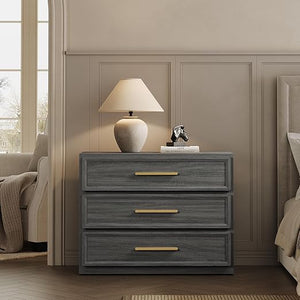Oversized Nightstand Set of 2 with 3-Drawer Storage