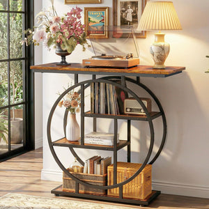 Narrow Console Table with Storage Shelves, 31.5"