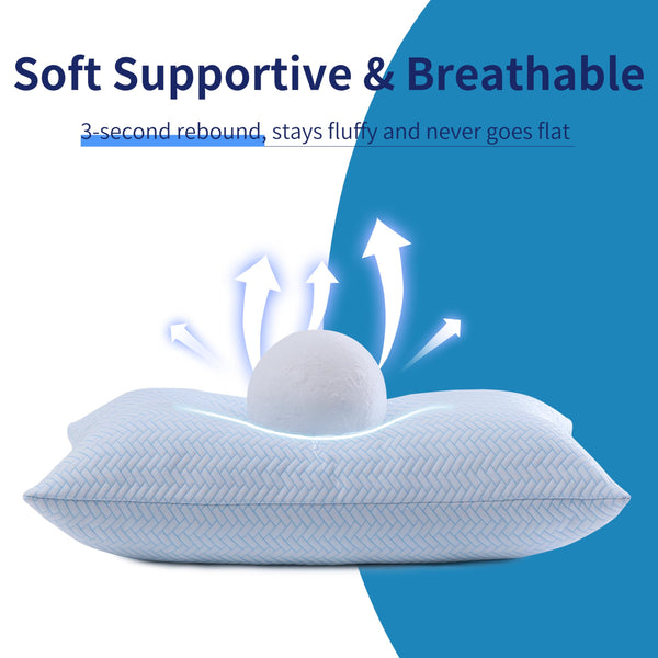 Cooling Pillow Set of 2 – Adjustable Shredded Memory Foam