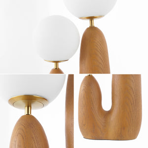 Mid-Century LED Table Lamp with Frosted Globe Shades, 2-Light