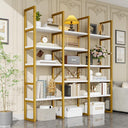 Triple Wide 5-Tier Industrial Bookshelf
