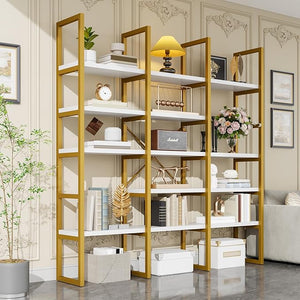 Triple Wide 5-Tier Industrial Bookshelf