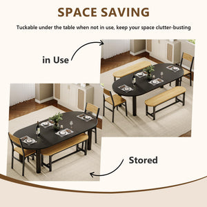 Dining Chairs and Benches Set of 4