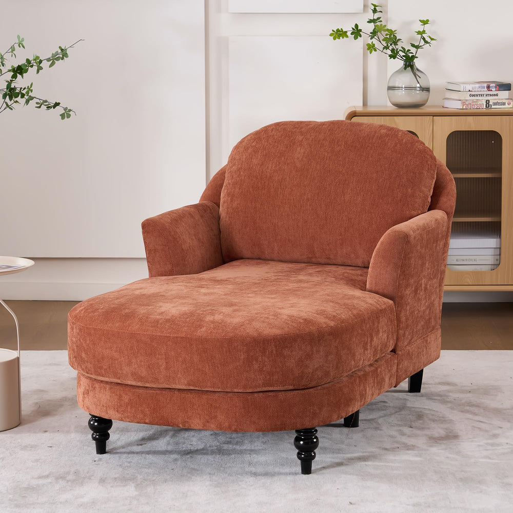 Indoor Chaise Lounge Chair — Upholstered Single Sofa for Bedroom & Living Room
