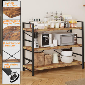 Adjustable Bookshelf with Metal Frame – 3, 4 & 5-Tier