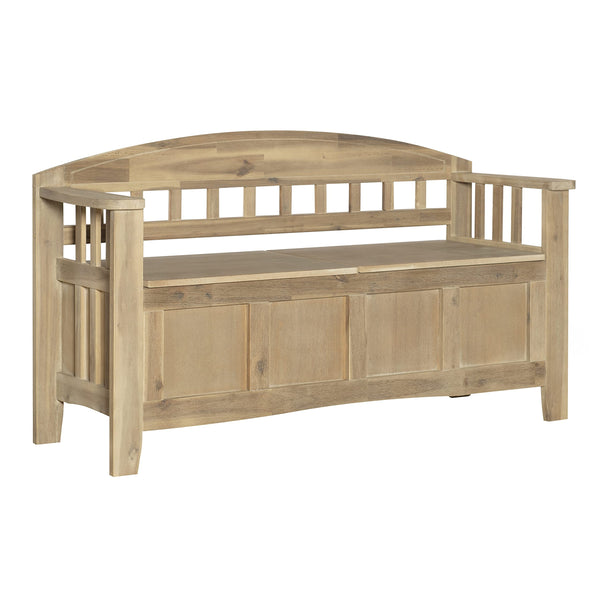 Acacia Wood Storage Bench with Split Seat