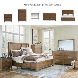 6-Drawer Bedroom Dresser – Hardwood & Hickory Veneer, Light Brown