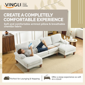 U-Shaped Sectional Couch with Dual Chaise