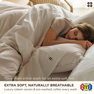 Organic Cotton Sheet Set – Sateen Weave, Deep Pocket, Queen & King