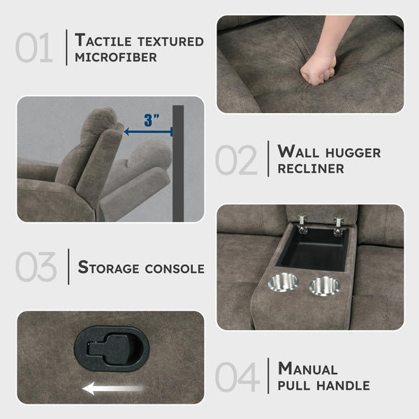 Double Reclining Loveseat with Storage Console & Cup Holders