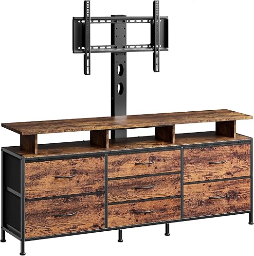 63" TV Stand with Adjustable Mount & 7 Drawers