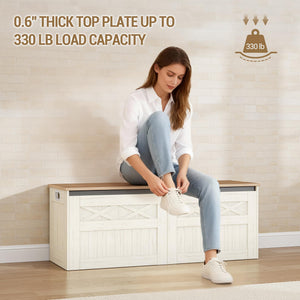 Farmhouse Storage Chest Bench Lift-Top 47.2"