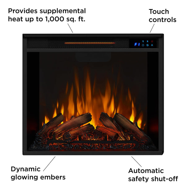 48" Electric Fireplace with Mantel – White