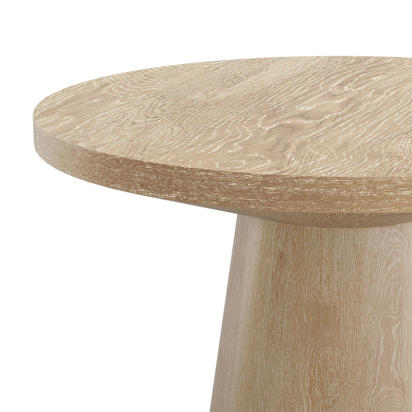 20-Inch Round End Table with Cone Pedestal Base