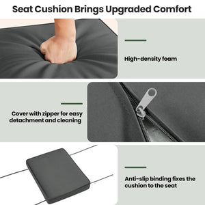 Outdoor Wicker Ottoman Set of 2 with Removable Cushion