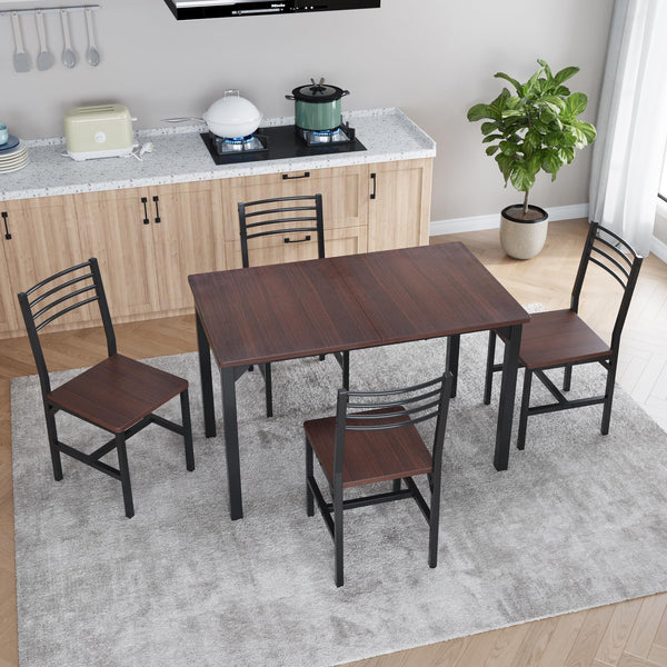 Extendable Dining Table Set with 4 Chairs for 4–6 People