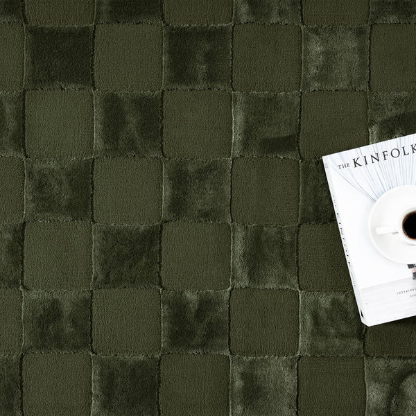 Green Checkered Area Rug 6x9