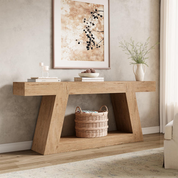 78" 2-Tier Console Table with Shelf