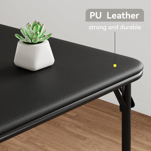 5-Piece Folding Table and Chair Set with Metal Frame