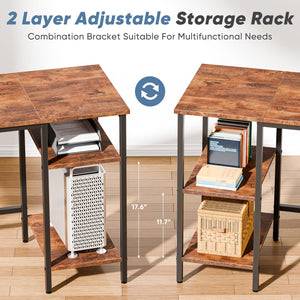 L-Shaped Gaming & Home Office Desk with Charging Station