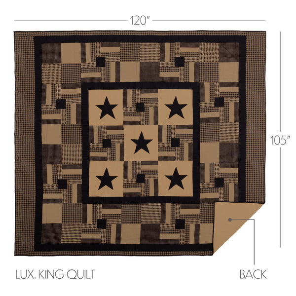 Black Check Star 6-Piece Quilt Bedding Set