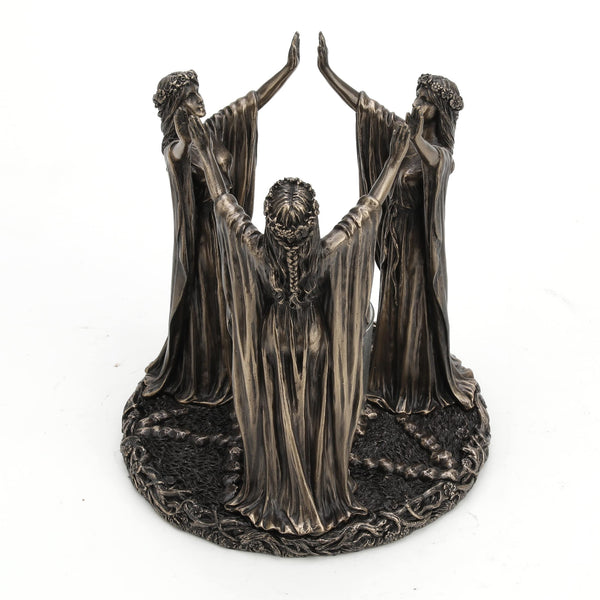 Triple Goddess Cold Cast Bronze Resin Candle Holder