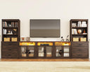 4-Piece Entertainment Center with Bookshelves, 157"W