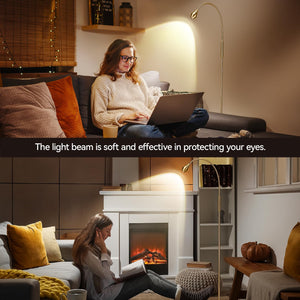 Adjustable LED Gooseneck Floor Lamp with Dimmable Zoomable Beam