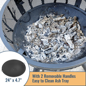 35-Inch Sphere Wood Burning Fire Pit with BBQ Grill