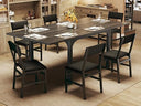 7-Piece Extendable Dining Table Set with 6 Upholstered Chairs
