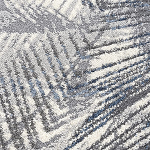 Palm Leaves Blue Grey Area Rug