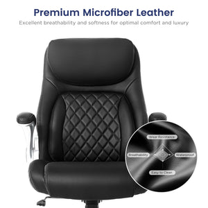 Ergonomic High-Back Leather Office Chair