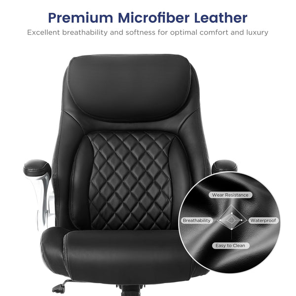 Ergonomic High-Back Leather Office Chair