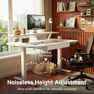 Electric Standing Desk with Drawers and Monitor Stand