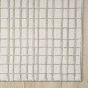 Cream Geometric Area Rug – Plush, Soft & Machine Washable