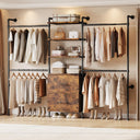 Wall Mounted Closet Organizer with Drawers, Shelves & Rods