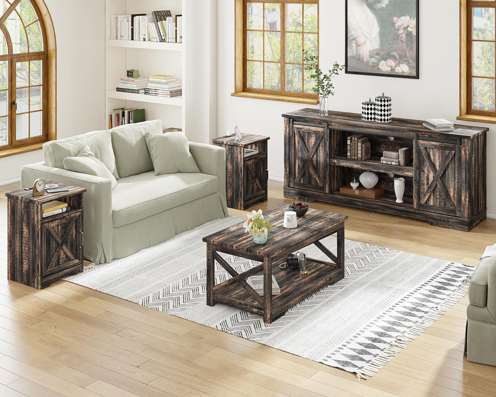 4-Piece Farmhouse Living Room Table Set