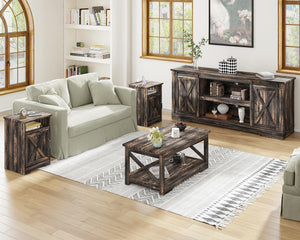4-Piece Farmhouse Living Room Table Set