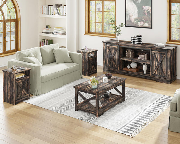4-Piece Farmhouse Living Room Table Set