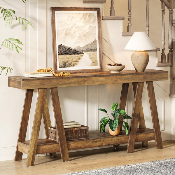 Farmhouse Console Table 2-Tier, 70.87" Wide