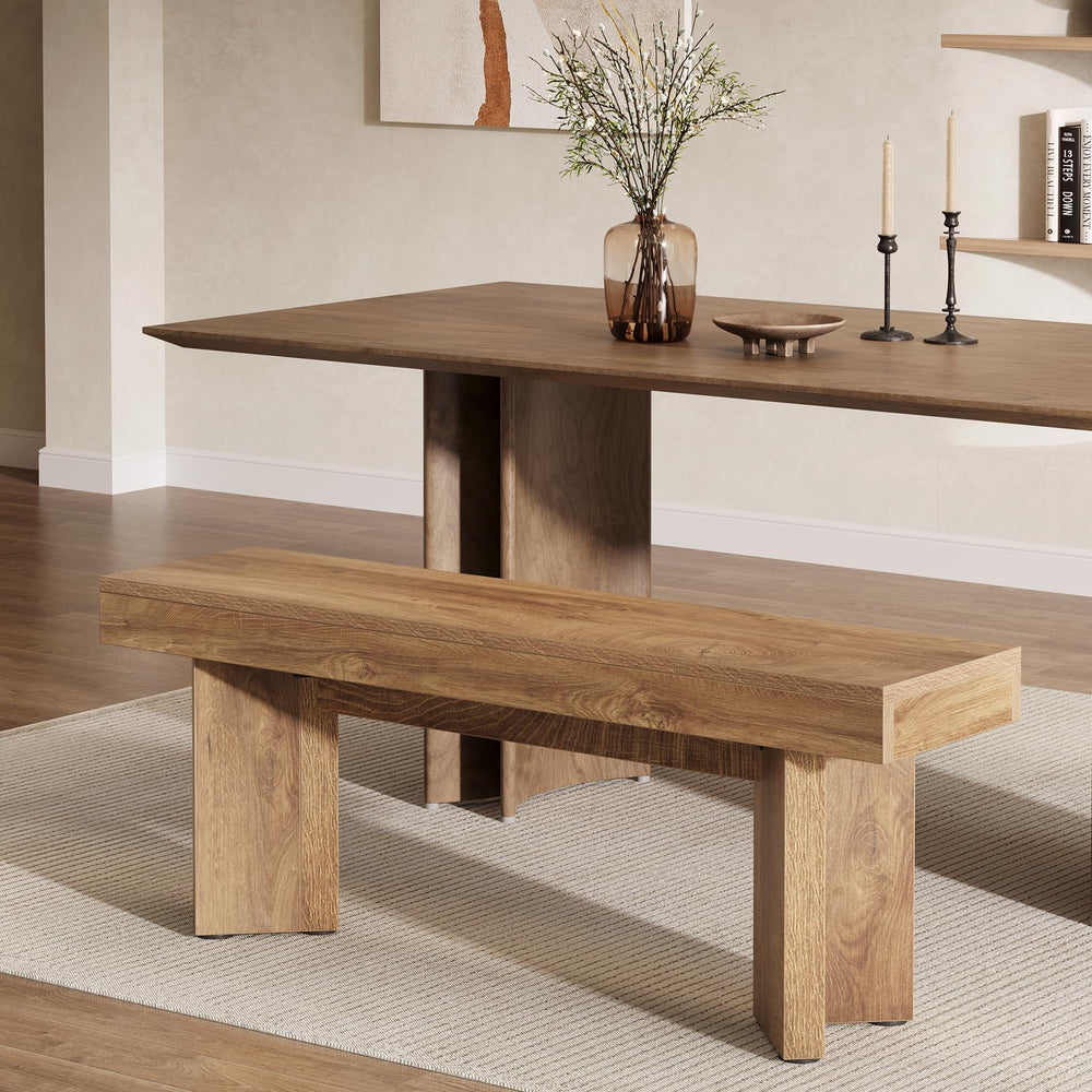Farmhouse Wooden Dining Bench 47-Inch