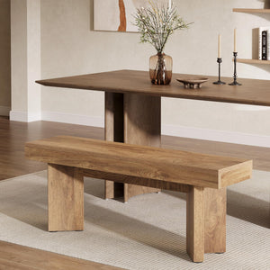 Farmhouse Wooden Dining Bench 47-Inch