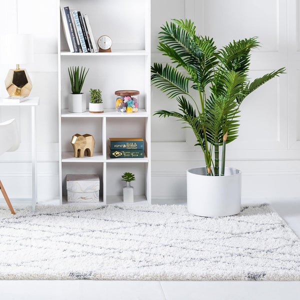 Soft Touch Shag Area Rug – Abstract Moroccan Pattern, 4x6
