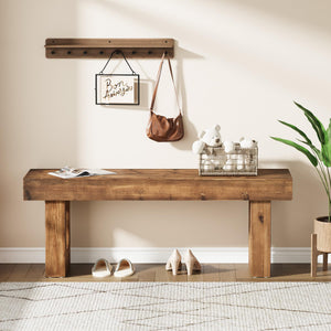 47" Solid Wood Entryway Bench