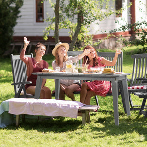 Rectangular Outdoor Cedar Wood Dining Table for 4-6