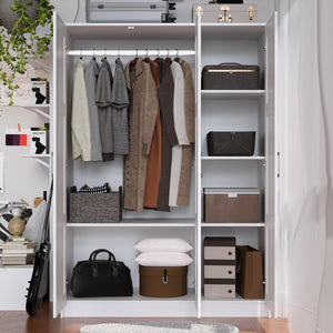 3-Door Wooden Wardrobe Closet