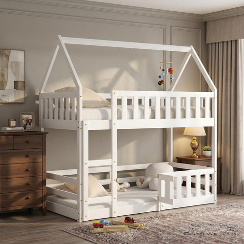 Twin Over Twin House Bunk Bed
