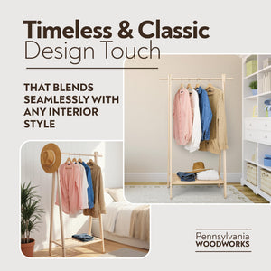 Solid Maple Wood Garment Rack