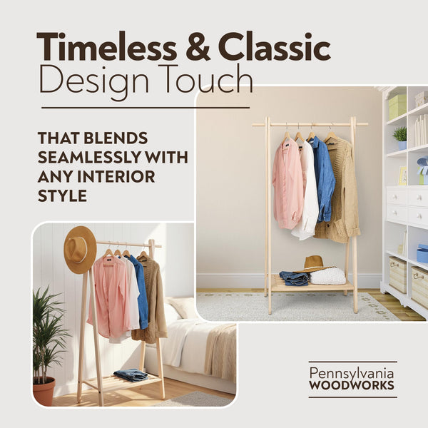 Solid Maple Wood Garment Rack