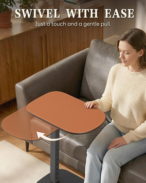 Swivel C-Shaped Side Table with Adjustable Height